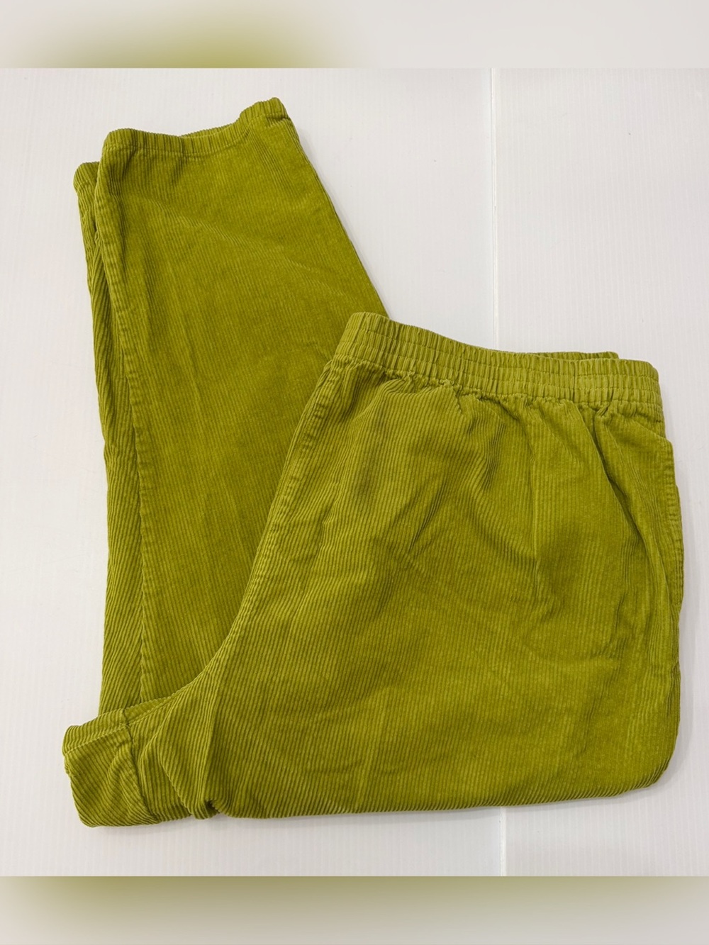 Lucy & Yak Billie Lime Green Elastic Waist Corduroy Pants - XL